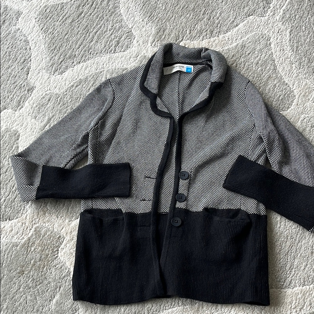 Classic herringbone Button-Up Cardigan
